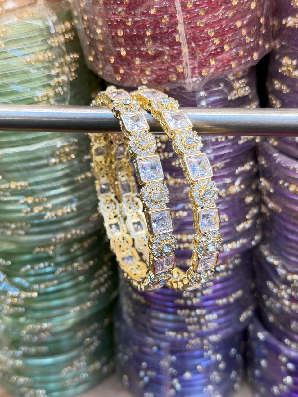Royal Kundan Studded Gold-Plated Bangles